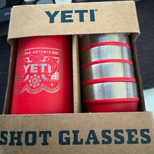 YETI San Antonio Red and Silver Shot Glasses